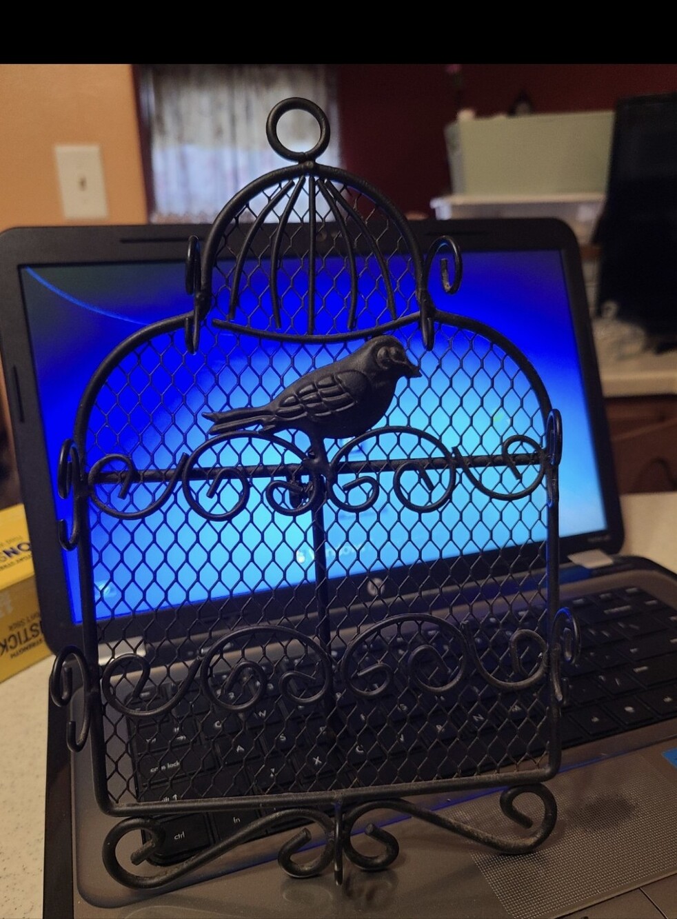 Black Decorative Elegant Metal Bird Décor JewleryHoldelr.